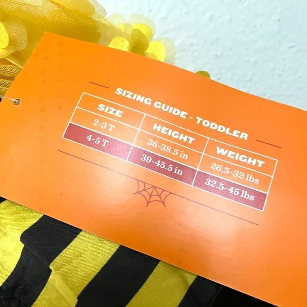 Target Toddler Bumblebee Halloween Costume Dress Headpiece 4-5T - Hyde & EEK! - Picture 5 of 8